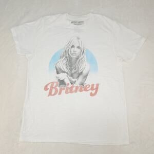 Britney Spears Y2k Shirt Mens Medium White Graphic Short Sleeve Princess of Pop